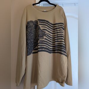 dip Tan and Black Graphic Men's Shirt